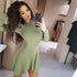 Women Long Sleeve Sweater Dress Women's Irregular Hem Casual Autumn Winter Dress Women O-neck A Line Short Mini Knitted Dresses - menochic